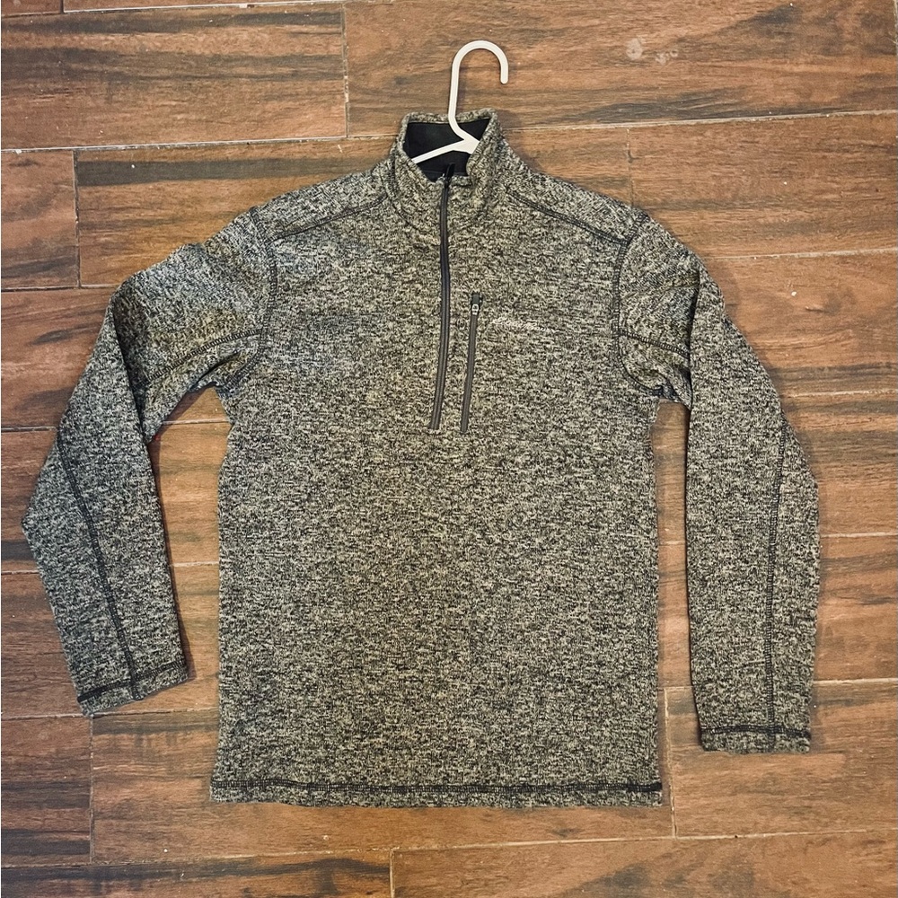 Eddie Bauer Men's Charcoal Zip-Up Sweater